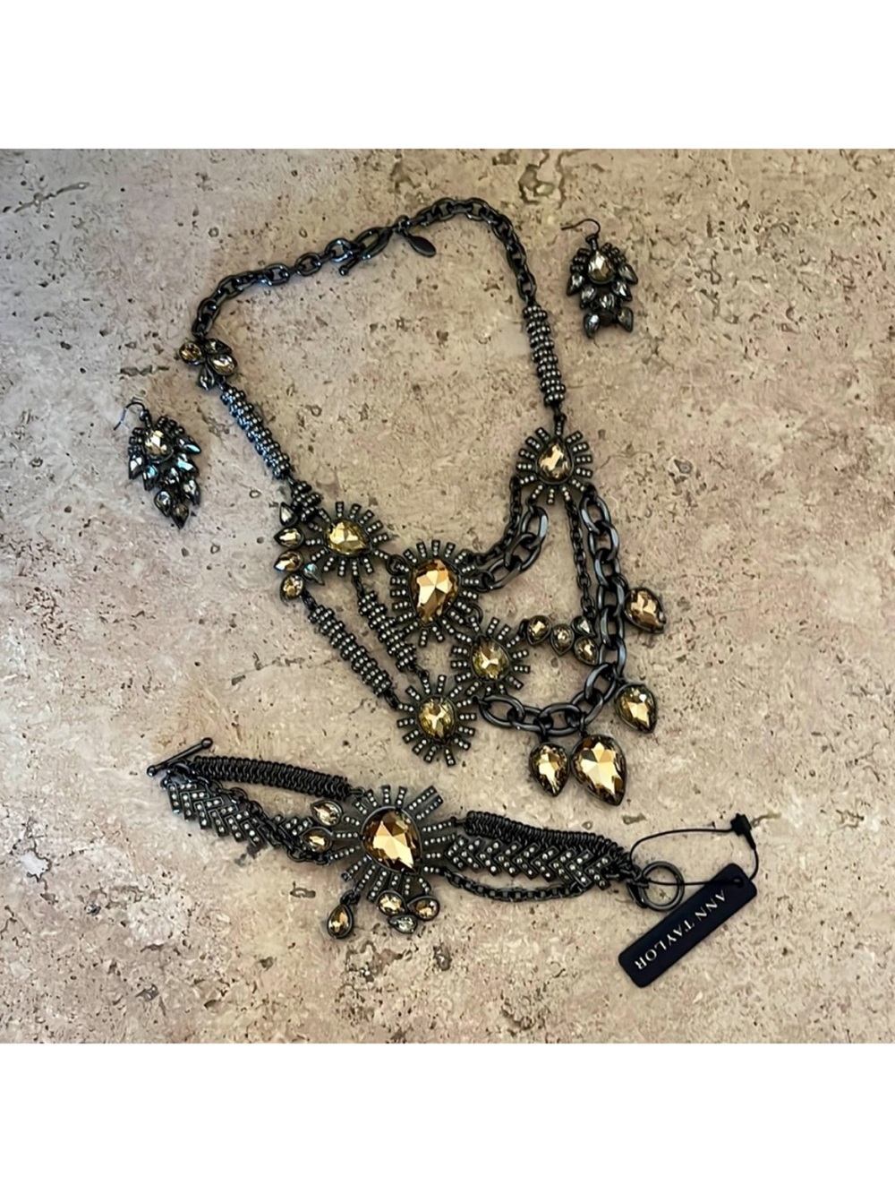 Ann Taylor Statement Necklace, Bracelet, Earrings Set NEW!